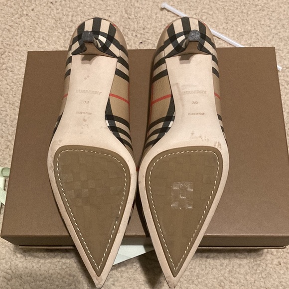 Vintage Check Leather Point-toe Pumps - Picture 2 of 4